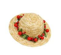 GALPADA Sombrero de Hawaiano para Perro Tocado Tejido Flores Sombrero para Mascotas Accesorio Fotográfico para Fiestas y Celebraciones