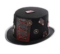 GALPADA Sombrero Estilo Steampunk Único Accesorio Para Fiesta De Halloween Festival Tocado De Cosplay Sombrero Punk Negro Cómodo