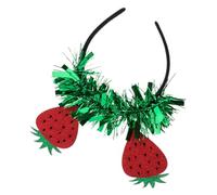 GALPADA sombreros de fresa venda chicas accesorios decoraciones de fiesta de cumpleaños de fresa cabello diadema decorativa diademas de fresa diadema de fiesta de fresas alambre de hierro