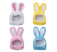 GALPADA Sombreros de Mascota Forma de Conejo para Perro y Gato, 4 Piezas de Forro Polar Berber, Disfraz Lindo para Fiesta y Sesión de Fotos