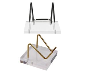 GALPADA Soporte de Exhibición para Minerales y Bolas de Cristal, Base de Acrílico y Metal Resistente, Diseño Simple y Elegante para Galerías de Arte y Bodas, Pack de 2 Unidades