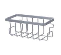 GALPADA Soporte para Esponja de Fregadero con Ventosa Fuerte Organizador de Cocina de Hierro y PVC Cesta Drenaje para Esponjas y Paños para Baño y Cocina Gris Elegante