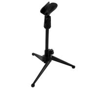 GALPADA Soporte para Micrófono de Escritorio Portátil Trípode Negro de Plástico con Altura Retráctil de 21 a 27.5 Cm Compatible y Fácil de Instalar para Podcast y Canto