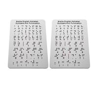 GALPADA Tableros de Aprendizaje del Alfabeto Braille para Principiantes Puntos Números, Herramienta Educativa Táctil para Ciegos en Entornos Escolares