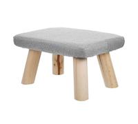GALPADA Taburete de Madera Maciza Reposapiés Ergonómico Antideslizante, Tamaño 35x25x20 Cm, Color Gris Claro, Banco Multifuncional para Oficina, Hogar y Yoga