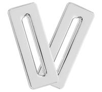 GALPADA Tapa de Rebose para Lavabo de Aleación de Zinc, Anillo Embellecedor Rectangular Plateado, 2 Unidades, Inserto Antidesbordamiento para Fregadero de Cocina y Baño, Accesorio