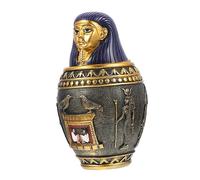 GALPADA Tarro de Almacenamiento con Figura Egipcia de Resina Adorno Antiguo para Decoración del Hogar y Oficina Faraónico Resistente y Detallada para Escritorio