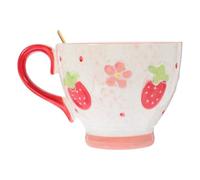 GALPADA Taza de Cerámica con Cuchara para Desayuno y Café, Diseño Creativo y Simple, Adecuado para Uso en Casa o Cafetería, Soporte para Jugos y Cócteles