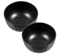 GALPADA Tazón Japonés para Sopa Miso 2 Piezas, Cuenco Pequeño Negro Diseño de Caparazón de Tortuga, Material Ligero y Resistente al Calor, Adecuado para Cocina Asiática y Restaurante