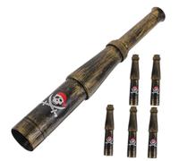 GALPADA Telescopio Pirata Monocular para Niños de 3 a 5 Años, 6 Piezas, Juguete Educativo Portátil de Plástico en Color Bronce para Fiesta Temática Pirata y Juegos al Aire Libre