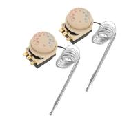 GALPADA Termostato de Control de Temperatura Ajustable ±35 ℃ 2 Piezas Termostato de Dial Blanco, Acero Inoxidable y Plástico para Refrigerador para Congelador para Arcón Congelador