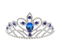 GALPADA Tiara Barroca Azul para Novia y Cumpleaños, Diadema de Aleación y Cristal Diseño Vintage Antióxido que Mantiene la en Su Lugar
