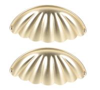 GALPADA Tiradores Dorados Diseño Vintage en Forma de Concha 2 Piezas de Aleación de Zinc Prácticos y Elegantes para Muebles para Puertas de Armarios y Cajones en Sala y Clósets