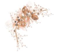 GALPADA Tocado de Mujer Dorado para Boda Delicada Decoración y Materiales de Tela y Metal, Diadema Elegante que Realza el Temperamento en Eventos Obsequios