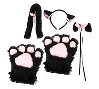 GALPADA Traje De Chica Gato Para Cosplay Disfraz De Gato Diadema Orejas De Rabo y Pajarita Para Actuación Baile De Máscaras