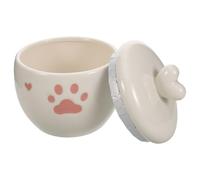 GALPADA Urna Conmemorativa para Mascotas Pequeña de Cerámica, 600 Ml con Tapa, Diseño con Corazón y Pata, Urna para Cenizas de Perro y Gato, Recuerdo Portátil para Gatos y Perros