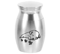 GALPADA Urna para Cenizas de Perros Pequeña y Compacta de Aleación Plata, Preserva Cenizas y Pelo, Ligera y Adecuado para Recuerdo Funerario de Mascotas