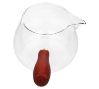 GALPADA Vaso de Leche de Cristal Mango de Madera y Diseño Antiescaldaduras Adecuado para Preparar Infusiones y Bebidas Calientes en Casa