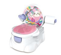 GalPat Baby Orinal Bebé 3 en 1 - Inodoro niños con música cuando cae orina - Incluye reductor de WC - Porta rollos de papel - Simulador de Cisterna - Recipiente extraíble (ROSA)