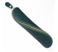 GALSOR Estuche for bolígrafos de Cuero Vintage, Monedero Hecho a Mano de Cuero Crazy Horse for Universidad, Estuche for Plumas de Estudiante, Organizador de papelería(Dark Green)