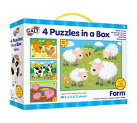 Galt Toys 4 Puzles en una Caja Granja Edición Diversión Puzzle Actividad Set