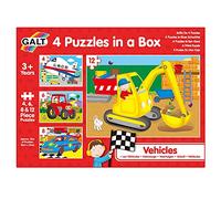 Galt Toys, 4 Puzzles in a Box - Vehicles, Jigsaw Puzzle for Kids, Ages 3 Years Plus