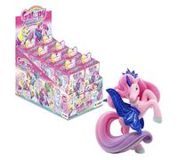 Galupy Rainbow Unicorn 16 Pack - Unicornio de Juguete para coleccionar, Figuras de Unicornio con alas de Purpurina y Cristal de Swarovski
