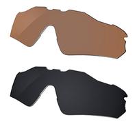 Galvanic Lentes de repuesto compatibles con gafas de sol Oakley Radar EV Path OO9208, color ámbar + negro polarizado, paquete combinado