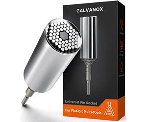 Galvanox Adaptador de enchufe universal compatible con sistema de brocas planas Leatherman, Skeletool, Surge, MUT, Wave Plus y Signal Multitool Set (accesorios multiherramienta)