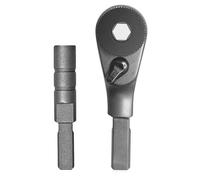 Galvanox Destornillador de trinquete multiherramienta, compatible con Leatherman (modelos EDC de extremo plano), incluye broca plana a adaptador hexagonal de 1/4 pulgadas [acero inoxidable ultra