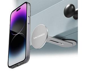 GALVANOX Soporte magnético para teléfono, Soporte Giratorio Plegable Compatible con MagSafe para iPhone 12, 13, 14, 15 Pro MAX | Mesita de Noche de Dormitorio, Escritorio, Cocina y más (Montaje