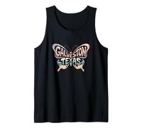 Galveston Mariposa - Texas Beach Ciudad Nombre Palabra Arte Camiseta sin Mangas