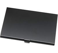 Galyacht Tarjetero de aleación de aluminio, portátil, de color negro, para tarjetas de crédito, identificación, cartera, tarjetero, tarjetas de visita, Black