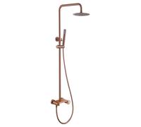 GALYON -IMEX- Conjunto Barra de Ducha Extensible - Serie Olimpo - Cartucho Cerámico Ø35 mm (Oro Rosa Cepillado)