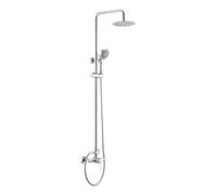 GALYON IMEX Conjunto de Ducha SERIE ROMA - Grifería de Latón, KIT Columna Ducha Moderno Acero Inoxidable S.304, Rociador de 20 cm, Cartucho Cerámico Ø35 mm, Flexo Reforzado de 1.5 m.