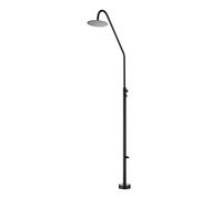 Galyon IMEX Grifería Piscina Exterior Acero Inoxidable - Dakota Series Columna de Ducha con Rociador Ø250mm, Grifo Inversor, Salida Lavapiés, Latiguillo 1/2”, Cuerpo Giratorio 360°. (Negro Mate)