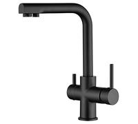 GALYON IMEX Grifo Cocina de Dos Vías - MARSELLA Grifo Monomando para Ósmosis con Selector Independiente, Cuerpo de Latón, Cartucho Cerámico Ø35mm, Diseño Moderno y Funcional (NEGRO MATE)
