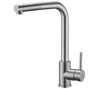 GALYON IMEX Grifo Cocina Fregadero Extraible - MALTA Grifo Cocina Monomando con Caño Extraíble, Cartucho Cerámico Ø35mm, Cuerpo de Latón, Acabado y Diseño Moderno y Elegante (ACERO CEPILLADO)