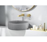 GALYON IMEX Grifo Empotrado Monomando Lavabo - SERIE OLIMPO Grifo de Latón Acabado en Oro Cepillado con Cuerpo Empotrado Directo a Pared, Diseño Moderno y Funcional.