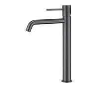 GALYON IMEX Grifo Monomando de Lavabo Alto, Serie Monza BDM039-3, Cartucho Cerámico Ø26 mm, Flexos 3/8" (black gun metal)