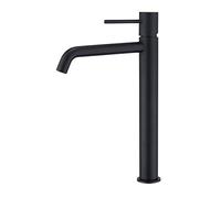 GALYON IMEX Grifo Monomando de Lavabo Alto Serie Monza BDM039-3, Cartucho Cerámico Ø26 mm, Flexos 3/8" (negro mate)