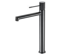 GALYON IMEX Grifo Monomando Lavabo Alto - BDD038-3 Cuerpo de Latón, Cartucho Cerámico Ø26mm TOP, Flexos 3/8”, Acabado Moderno Serie Line (Black Gun Metal)