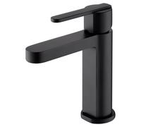 GALYON IMEX Monomando de Lavabo SERIE ROMA - Grifo de Latón con Cartucho Cerámico Ø28 mm TOP, Grifo Lavabo Moderno, Flexos 3/8". (Negro Mate)