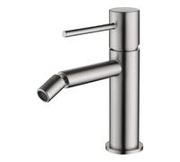 GALYON IMEX Monomando para Bidé Serie Monza, Acabado Níquel Cepillado, Cartucho Cerámico Ø26 mm TOP, Flexos 3/8” Grifería para Baño de Latón