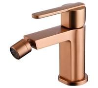 GALYON IMEX Monomando para Bidé SERIE ROMA - Grifería de Latón, GRIFO BIDE Moderno, Cartucho Cerámico Ø28 mm, Flexos 3/8". (Oro Rosa Cepillado)