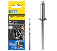 Rapid 5000394 Remaches, 0 W, Plateado, 4x12mm
