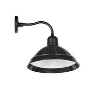 Gama Sonic Carriage - Luz solar de granero para exteriores, montaje en pared, paneles solares integrados, sensor de atardecer a amanecer, 150 lúmenes, brazo de cuello de cisne extendido, 2700 K blanco