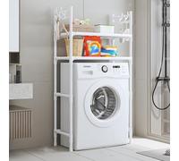 GAMAK Estanteria Baño Encima WC 63.5cm, Mueble Lavadora Secadora Exterior, Estantería Organizadora de Baño Encima Inodoro o Lavadora para Toallas Artículos de Tocador (Color : White, Size : 2 Tier)