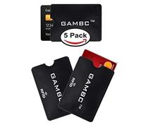 GAMBC 5 unidades - Porta tarjetas de crédito blindadas - Funda protectora para tarjetas de crédito RFID - Tarjetero blindado para mujer/hombre - Portadocumentos blindado - Funda para tarjetas de