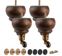 Gambe per li in legno 14 cm confeze da 4 pezzi classici smaltati rotondi in legno ello con ruote gili per protti fai da te divano otomano arm letto rialzo